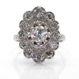 Bijoux anciens - Bague Art Déco entourage diamants