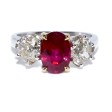 Bijoux Récents - Bague trilogie rubis et diamants 