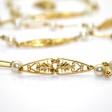 Bijoux anciens - Long sautoir ancien en or jaune et perles