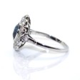 Bijoux anciens - Bague ancienne entourage saphir et diamants 