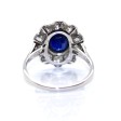 Bijoux anciens - Bague ancienne entourage saphir et diamants 