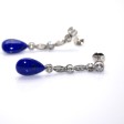 Bijoux anciens - Boucles d'oreilles diamants et lapis-lazuli