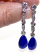 Bijoux anciens - Boucles d'oreilles diamants et lapis-lazuli