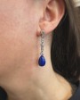 Bijoux anciens - Boucles d'oreilles diamants et lapis-lazuli