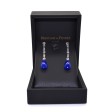 Bijoux anciens - Boucles d'oreilles diamants et lapis-lazuli