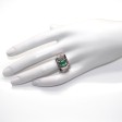 Bijoux anciens - Bague Art Déco émeraude et diamants
