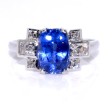 Bijoux anciens - Bague art deco saphir et diamants 