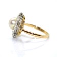 Bijoux anciens - Bague pompadour perle fine et diamants