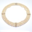 Bijoux anciens - Collier de perles 3 rangs et diamants