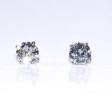 Bijoux anciens - Boucles d'oreilles (puces) diamants - 1,24ct total