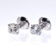 Bijoux anciens - Boucles d'oreilles (puces) diamants - 1,24ct total