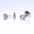 Bijoux anciens - Boucles d'oreilles (puces) diamants - 1,24ct total