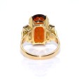 Bijoux anciens - Bague citrine et diamants 