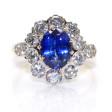 Bijoux Récents - Bague pompadour saphir et diamants