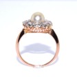 Bijoux anciens - Bague Pompadour perle fine et diamants 