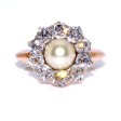 Bijoux anciens - Bague Pompadour perle fine et diamants 
