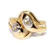 Bijoux anciens - Bague serpent or et diamants 