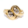Bijoux anciens - Bague serpent or et diamants 