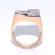 Bijoux anciens - Bague Tank initiales S.C. diamants