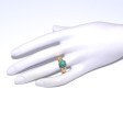 Bijoux récents - Bague vintage émeraude et diamants baguettes