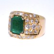 Bijoux récents - Bague jonc émeraude et diamants