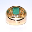 Bijoux récents - Bague jonc émeraude et diamants