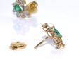 Bijoux anciens - Boucles d'oreilles vintage diamants et émeraude