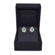 Bijoux anciens - Boucles d'oreilles vintage diamants et émeraude
