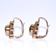 Bijoux anciens - Boucles d'oreilles dormeuses marguerites grenats