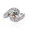 Bijoux anciens - Bague tourbillon diamants