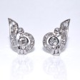 Bijoux anciens - Boucles d'oreilles art deco diamants 
