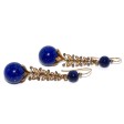 Bijoux anciens - Boucles d'oreilles diamants et lapis-lazuli