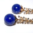 Bijoux anciens - Boucles d'oreilles diamants et lapis-lazuli