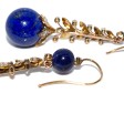 Bijoux anciens - Boucles d'oreilles diamants et lapis-lazuli
