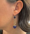 Bijoux anciens - Boucles d'oreilles diamants et lapis-lazuli