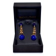 Bijoux anciens - Boucles d'oreilles diamants et lapis-lazuli