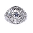Bijoux anciens - Bague dôme art déco diamants