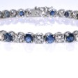Bijoux anciens - Bracelet ligne diamants et saphirs