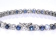 Bijoux anciens - Bracelet ligne diamants et saphirs