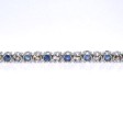Bijoux anciens - Bracelet ligne diamants et saphirs