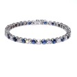 Bijoux anciens - Bracelet ligne diamants et saphirs