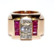 Bijoux anciens - Bague Tank diamants 