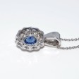 Bijoux anciens - Pendentif marguerite saphir et diamants