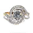 Bijoux anciens - Bague tourbillon diamants 