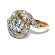 Bijoux anciens - Bague tourbillon diamants 