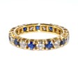 Bijoux récents - Alliance américaine diamants et saphirs