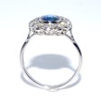 Bijoux anciens - Bague Art Déco en saphir et entourage diamants