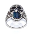 Bijoux anciens - Bague Art Déco en saphir et entourage diamants