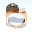 Bijoux anciens - Bague Tank asymétrique diamants 