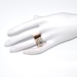Bijoux anciens - Bague Tank asymétrique diamants 